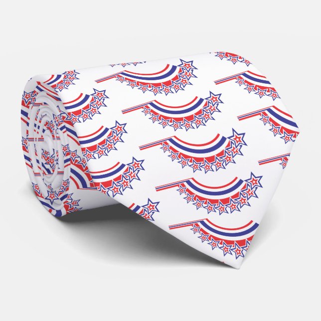 Red White and Blue Patriotic Print Necktie Slips (Rullad)