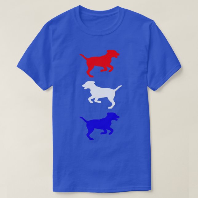 Red White and Blue Running Hundar T Shirt (Design framsida)