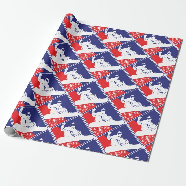 Red-White-and-Blue-Snö-Boa Presentpapper (Utrullad)