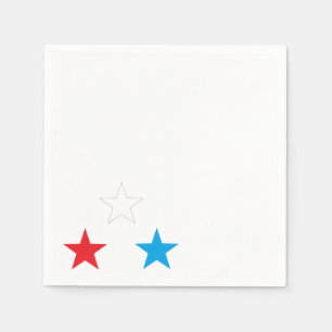 Red White and Blue Stars 4:e juli Napkins Pappersservett