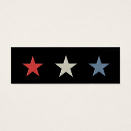 Red White and Blue Stars Bookmark Litet Visitkort