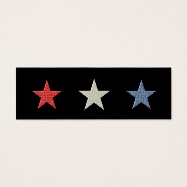 Red White and Blue Stars Bookmark Litet Visitkort (Framsidan)