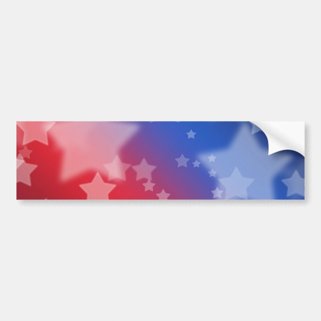 Red White and Blue Stars Bumper Sticker Bildekal (Framsidan)