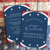 Red White and Blue Stars Patriotic 4:e juli BBQ