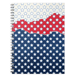Red, White and Blue Stars (USA) (Förenade Stater) Anteckningsbok