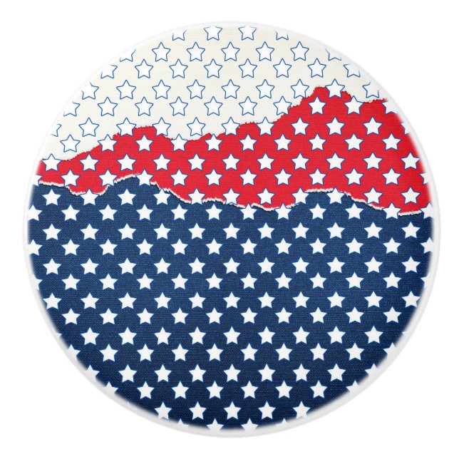 Red, White and Blue Stars (USA) (Förenade Stater) Knopp (Framsidan)