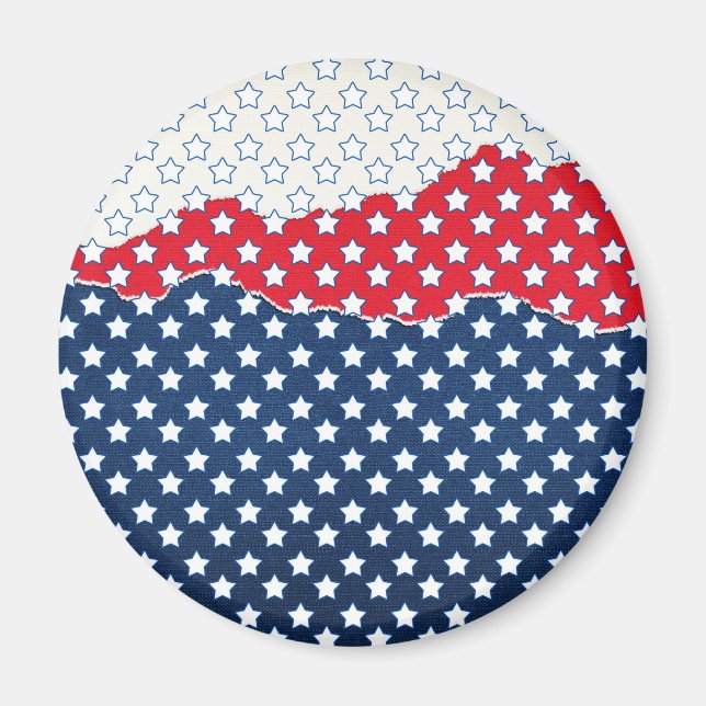 Red, White and Blue Stars (USA) (Förenade Stater) Magnet (Framsidan)