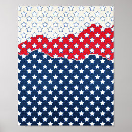 Red, White and Blue Stars (USA) (Förenade Stater) Poster