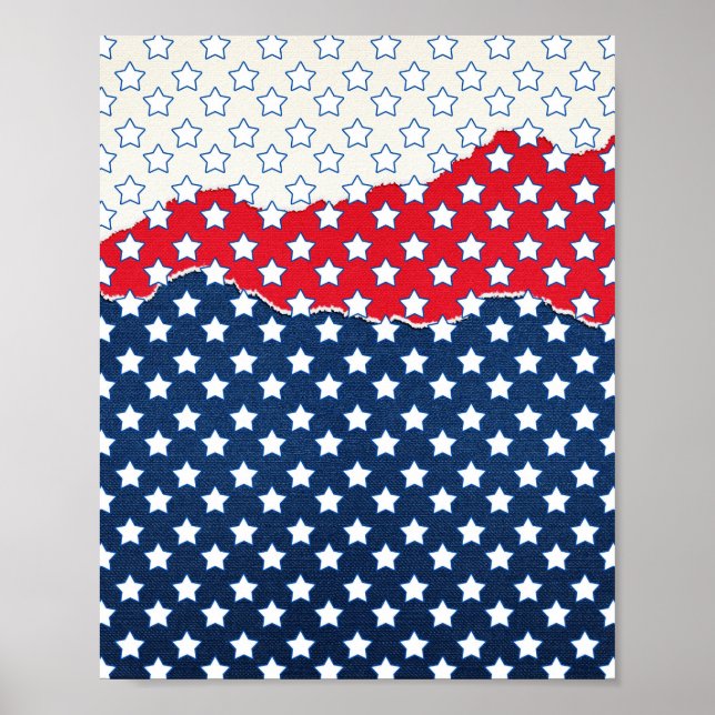 Red, White and Blue Stars (USA) (Förenade Stater) Poster (Framsidan)