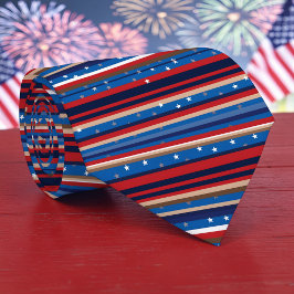 Red, White and Blue Striped Patriotic Necktie Slips