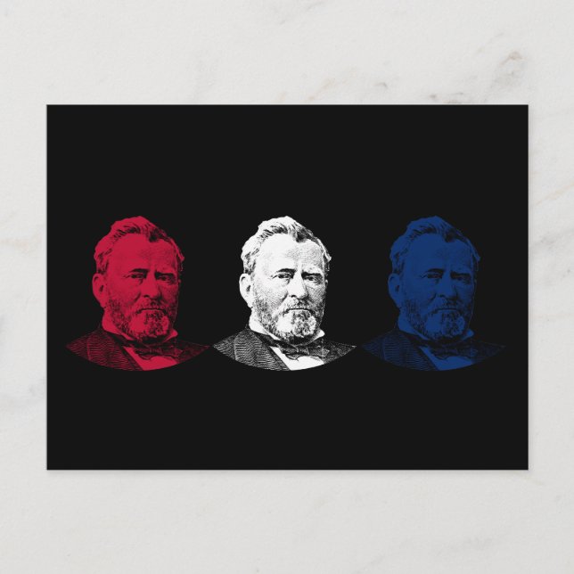 Red, White and Blue - USA Grant Vykort (Framsida)