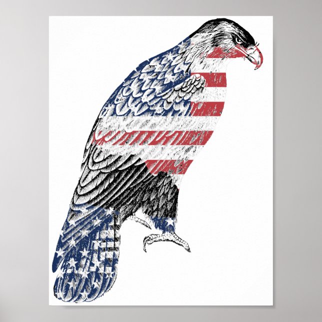 Red White and Blue USA Patriotic Eagle Art Poster (Framsidan)