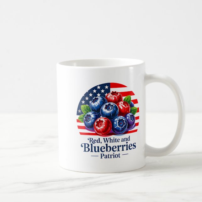 Red White And Blueberries Christian Patriotic  Kaffemugg (Höger)