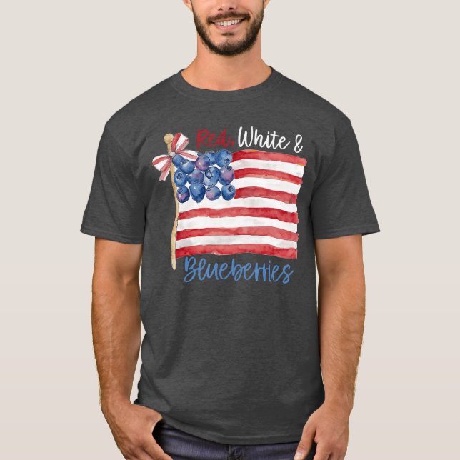 Red White and Blueberries for Supporters Men Women T Shirt (Framsida)