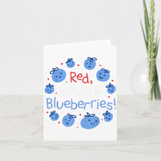 Red, White And Blueberries Patriot Dom For Men Wom Kort (Framsida)