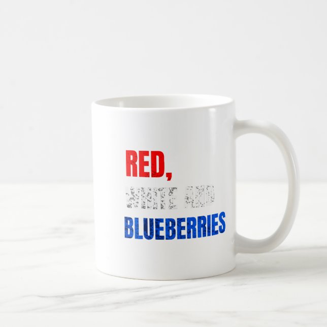 Red White And Blueberries Patriot Fun Summer Party Kaffemugg (Höger)