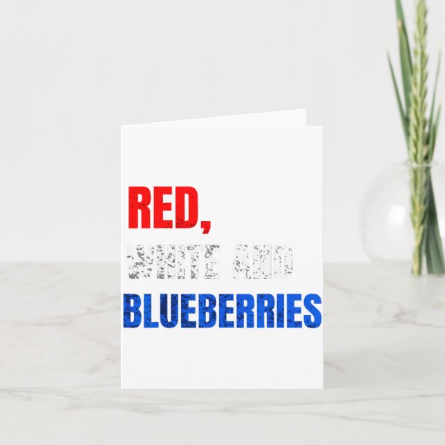 Red White And Blueberries Patriot Fun Summer Party Kort (Framsida)