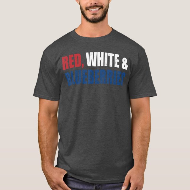 Red White and Blueberries Patriot gift T Shirt (Framsida)