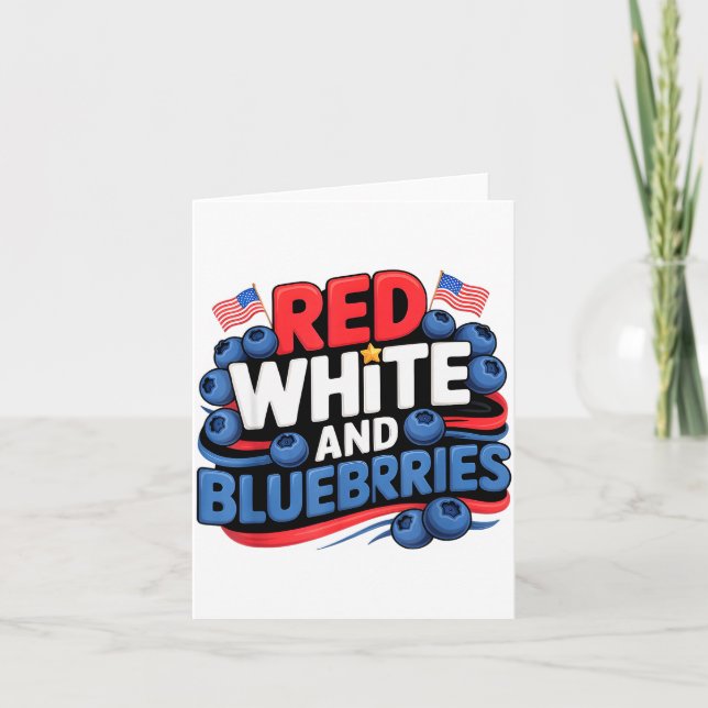 Red, White And Blueberries Patriot  Kort (Framsida)