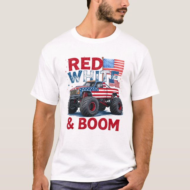 Red White and Boom Tee, 4:e juli Shirt T (Framsida)
