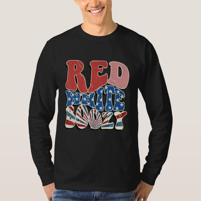Red White And Boozy 4th Of July Drinking Crew Part T Shirt (Framsida)
