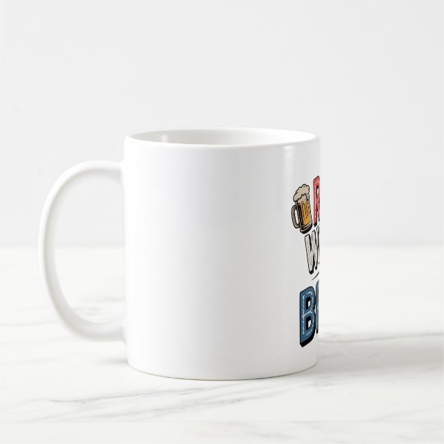 Red White and Brew Beer Cheers Art Kaffemugg (Vänster)
