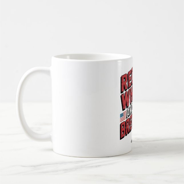 Red White and Brew Beer Mugg Art (Vänster)
