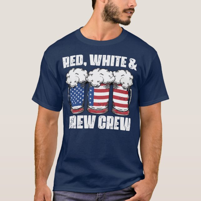 Red White and Brew Beer  T Shirt (Framsida)