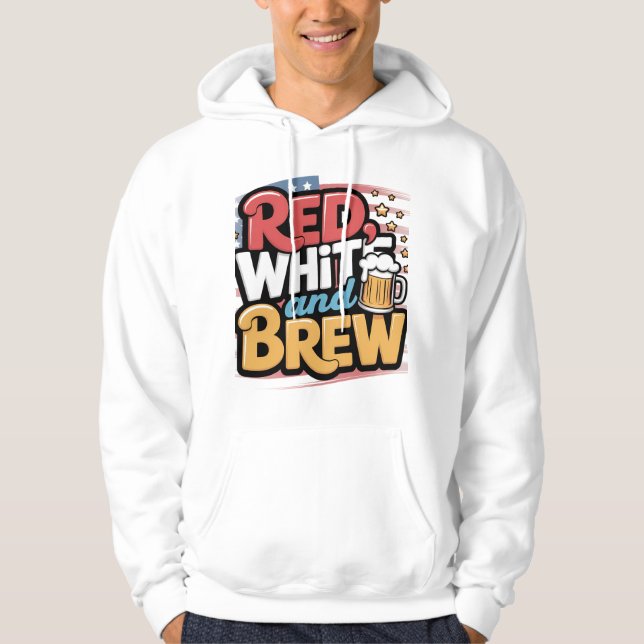 Red White and Brew USA Design Hoodie (Framsida)