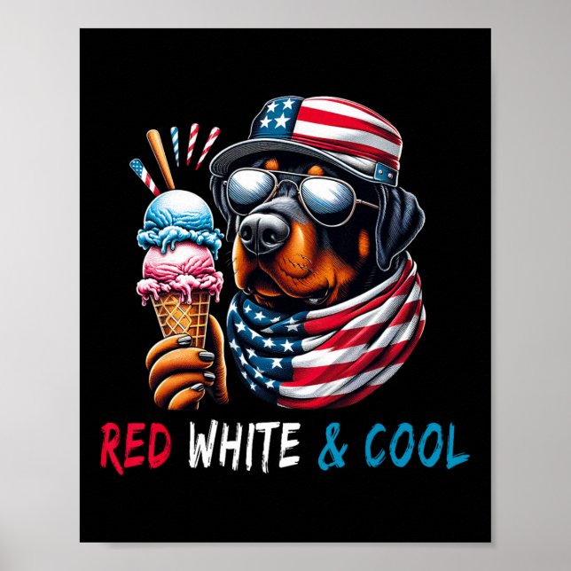 Red White and Coola Hund Ice Cream 4:e juli Poster (Framsidan)