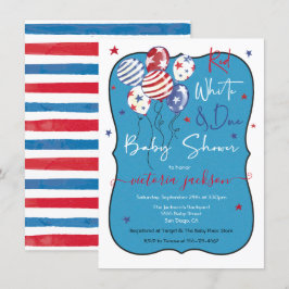Red White and due Baby Shower Inbjudningar