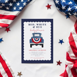 Red White and due Patriotic Baby Shower Vykort