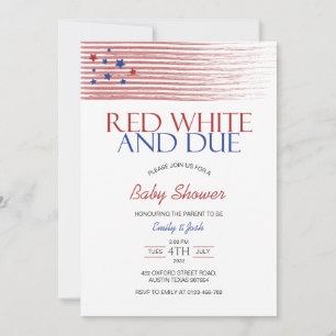 Red White and due USA flagga Baby Shower Inbjudningar