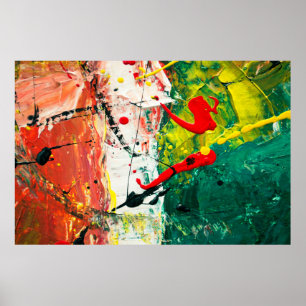 Red White and Grönt Italy Flagga Painting Poster