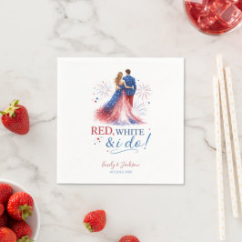 Red White and I do Americana Wedding Pappersservett