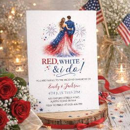 Red White and I do Wedding Invitation Inbjudningar
