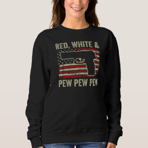 Red White and Pew Patriotic 9mm Pistol Pro Gun Us T Shirt