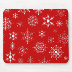 Red & White Assorterad jul Snöflingor Mönster Musmatta