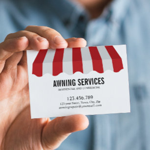 Red White Awning Services Städning Professionell Visitkort
