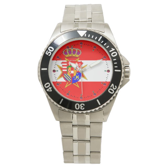Red White Banner Grand Duchy i Toskana Armbandsur (Framsida)