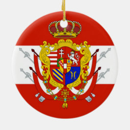 Red White Banner Grand Duchy i Toskana Julgransprydnad Keramik