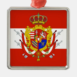 Red White Banner Grand Duchy i Toskana Julgransprydnad Metall