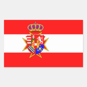 Red White Banner Grand Duchy i Toskana Rektangulärt Klistermärke