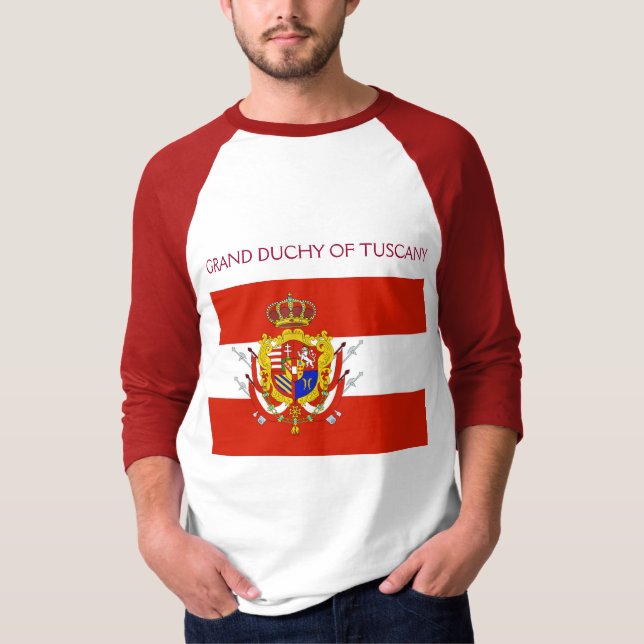 Red White Banner Grand Duchy i Toskana T Shirt (Framsida)