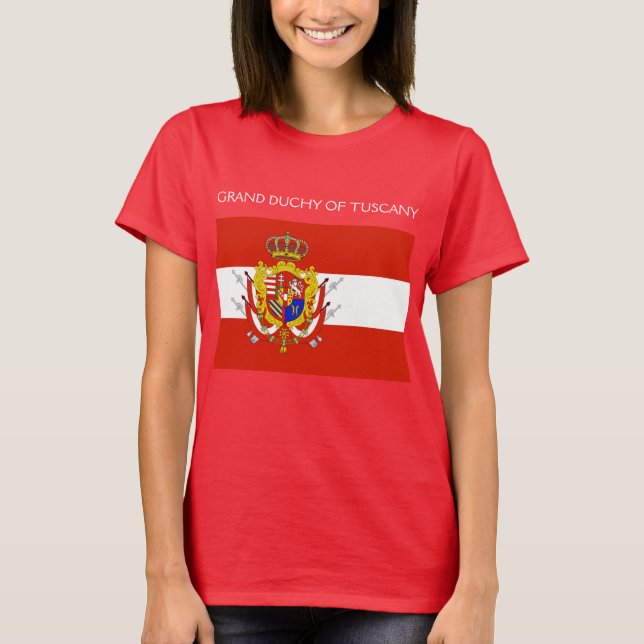 Red White Banner Grand Duchy i Toskana T-shirt (Framsida)