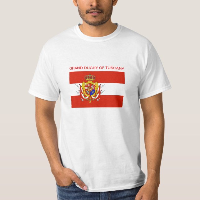Red White Banner Grand Duchy i Toskana T-shirt (Framsida)