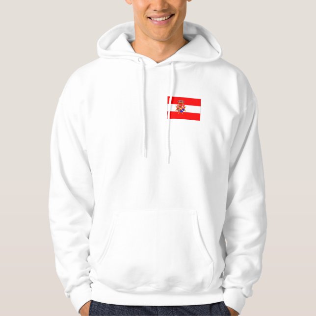 Red White Banner Grand Duchy i Toskana Tröja Med Luva (Framsida)