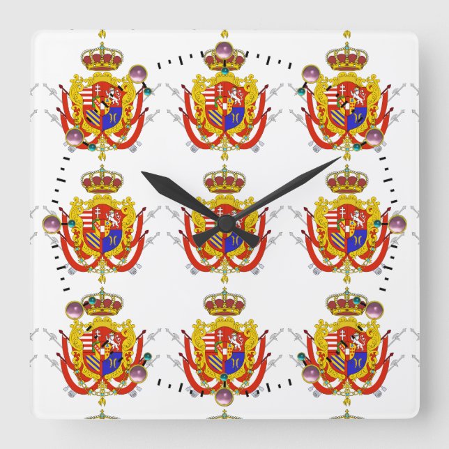 Red White Banner Storhertigdömet Toskana Fyrkantig Klocka (Framsida)