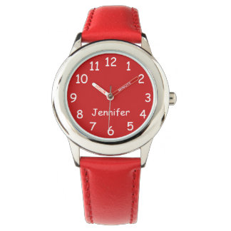 Red & White Barn, Namn, Red Ansikte och Strap Wris Armbandsur