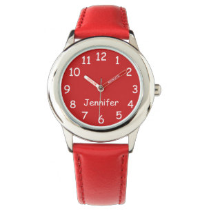 Red & White Barn Watch, Red Strap Armbandsur